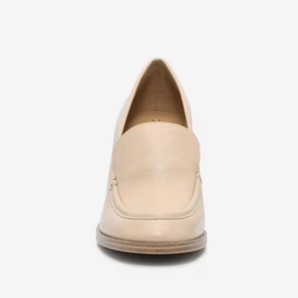 Crown Vintage Caitlun Pump Leather Cream Block Heel Loafers Size 10 Preppy - Picture 2 of 15